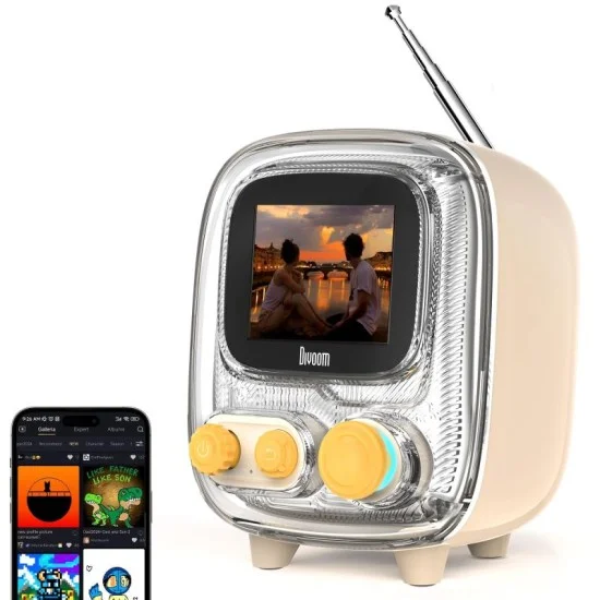 Divoom Tiivoo-2 Photo Album & Lyrics Bluetooth Mini Speaker - Tinder White
